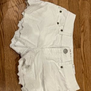 So white jean shorts